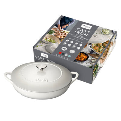 Denby Natural Canvas Cast Iron Shallow Round Casserole 30cm (128oz